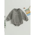 thumbnail image 2 of Bagilaanoe Newborn Baby Boy Oversized Romper Sweatshirt Long Sleeve Bodysuit Letter Print Pullover 3M 6M 12M 18M Infant Casual Tee Tops, 2 of 9