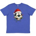 thumbnail image 3 of Inktastic Soccer Ball Christmas Lights Santa Hat Youth T-Shirt, 3 of 5