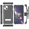 thumbnail image 3 of Tri-Shield Combination for iPhone 13 Case, Nakedcellphone [Military Grade] Rugged Cover with Metal Kickstand [Includes Wrist Strap Lanyard + Belt Clip Holster], 3 of 10