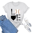 thumbnail image 4 of Tiqkatyck Womens Tops Clearance, Women's Baseball Print Loose T Shirt Short Sleeve Top, Summer Tops for Women, Long Sleeve Shirts for Women White, 4 of 4