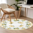thumbnail image 4 of Round Rugs 3Ft, Lemon Yellow Round Area Rug Washable Indoor Throw Carpet, Modern Country Flower Floral Summer Spring Small Non Slip Circle Rug for Bedroom Living Room Home Decor Aesthetic, 4 of 8