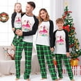 thumbnail image 3 of Pijamas familiares navideños a juego, conjuntos de pijamas navideños en julio, flamenco, Santa, Verde, 3 of 4