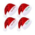 thumbnail image 1 of wonima02 4 Pieces Naughty and Nice Plush Christmas Santa Hats Embroidered Plush Xmas Hat for Adults Women Men Christmas Party Supplies, 1 of 1