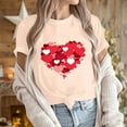 thumbnail image 6 of POTETI Women Valentines Day Shirts Tee Shirts for Women,Women Valentine's Day Gifts for Wife Beige Shirts Casual Crew Neck Heart Print Tops, 6 of 6