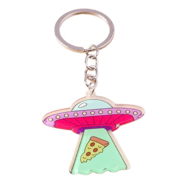 Modern Minimalist Alien Spacecraft Keychain Charm Stylish Functional Daily Carry