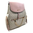 thumbnail image 4 of Michael Kors Jet Set Large Powder Blush Multi Pvc Chain Backpack Flap Book Bag, 4 of 5