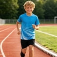thumbnail image 2 of Xyant Boys Quick Dry Short Sleeve T-Shirt and Mesh Shorts Soccer Set (Blue,3-4 Years), 2 of 6
