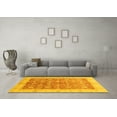 thumbnail image 3 of Ahgly Company Indoor Round Oriental Yellow Traditional Area Rugs, 3' Round, 3 of 4