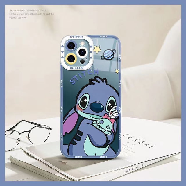 Funda de silicona para teléfono móvil, carcasa de Disney Stitch para iPhone 14, 13, 12, mini, 11 pro, xs, max, X, XR, 7 PLUS, SE 2020, regalo de pareja