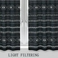 thumbnail image 3 of Window Valance Curtain for Small Window, Boho Geometric Kitchen Valance 1 Panel Modern Tribal Cafe Curtains Window Treatments for Living Room Rod Pocket Drape, 52 × 15 Inch, Grey Boho, 3 of 9