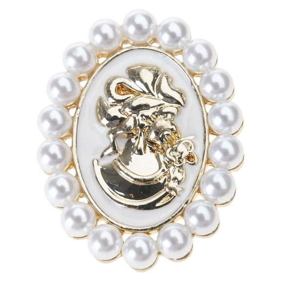 lixuesong Victorian Cameo Brooch Pin With Rhinestones And Pearls Accent For Women Elegant Vintage Jewelry For Ladies