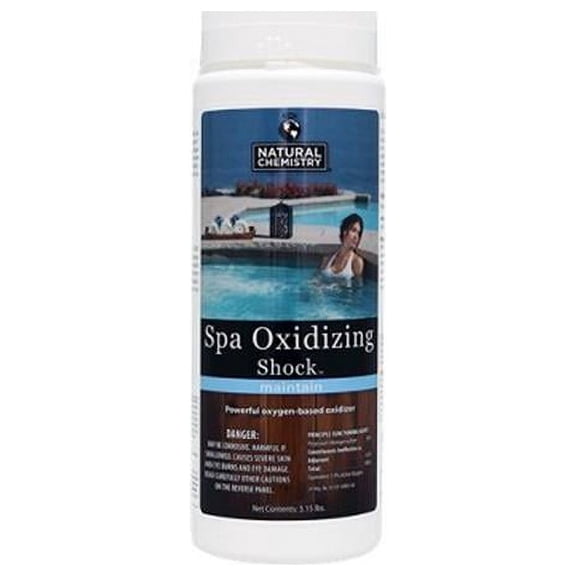 Natural Chemistry Spa Oxidizing Shock, 3.15 lb, Powerful Oxygen-Based Oxidizer, Eliminates Spa Water Contaminants, Compatible with Chlorine and Bromine