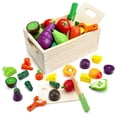 thumbnail image 1 of Juego de comida de madera GOPLACS para cortar frutas y verduras, 1 of 7