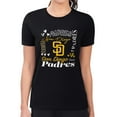 thumbnail image 4 of Women's G-III 4Her by Carl Banks Black San Diego Padres Super-Slim Fit Lightweight Collage Team Graphic Crew Neck, 4 of 5
