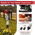 thumbnail image 5 of 52cc Gas Powered Post Driver, 2.3HP 2-Stroke Engine, w/ 2 Post Driving Heads (55mm & 70mm), T/Y Post Fence Pile Driver, Portable Handheld Jackhammer Tool, 5 of 10