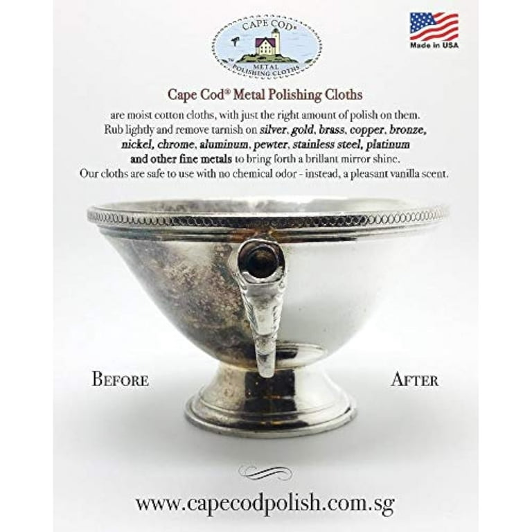 Cape Cod Polish Co Metal Polishing Cloths Foil Pouch 0.53oz, Stainless  Steel 