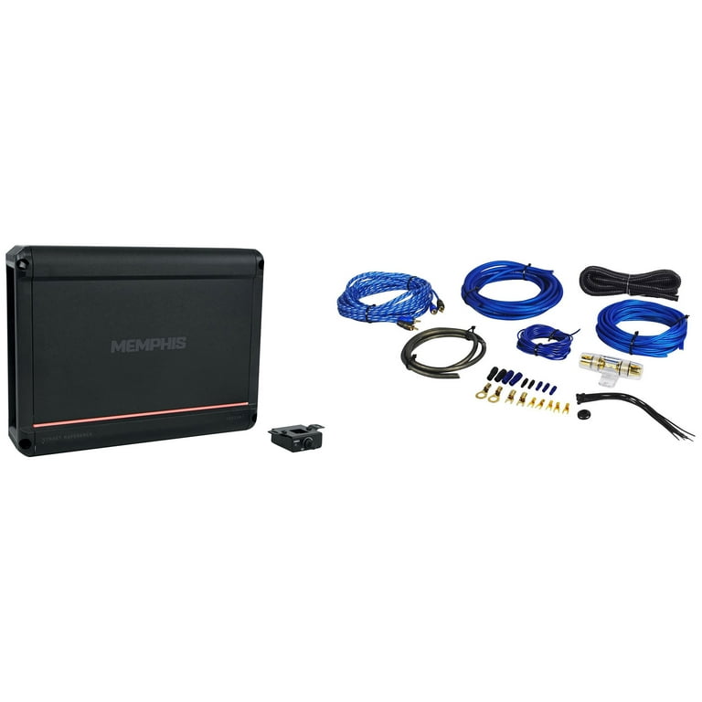 Memphis Audio SRX250.1 250 Watt RMS Mono Car Audio 2-Ohm Amplifier+Amp Wire  Kit