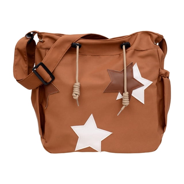 Bolso de hombro de gran capacidad para mujer en nailon duradero para uso diario. marrón