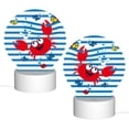 thumbnail image 2 of Daiia Red Funny Crab on Blue Stripe Pattern Acrylic Night Light, LED Touch Light, Bedroom Night Light, Soft Glowing Lamp Perfect Gift for Mother's Day, Birthday, or Christmas, 2 of 9