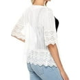 thumbnail image 5 of Sunisery Womens Sheer Shrug Cardigan Casual Bolero Open Front Crochet Lace Half Sleeve Elegant Cover Up Sweater, 5 of 6