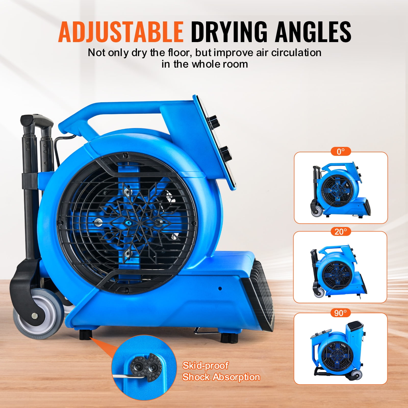 Ventilateur à Tambour Industriel VEVOR - 24" - 8700 CFM - 3 Vitesses + Minuterie - 145W