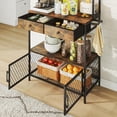 thumbnail image 6 of ChVans 64.4" Bakers Rack with LED light & Power Outlets, 5 Tier Microwave Stand with Storage Cabinet and Drawers, 6 of 7