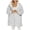 Gray, variant on VANLOFE Unisex Warm Pajamas Household Clothes Solid Bathrobe Lengthened Night-robe Man's Nightgown Hooded Robes Pink Robes Sleepwear for Woman