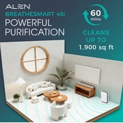 Alen Air Purifier BreatheSmart 45i HEPA with Essential (Pure) Filter for Large Rooms |1900 Sq. Ft.| Perfect for Bedrooms & Home Offices - Captures Dust + Pet Dander & Household Odors - White