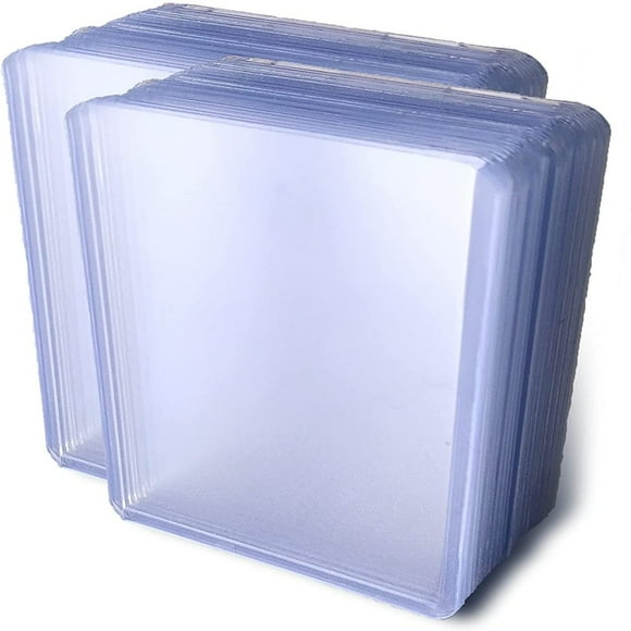 JUNWELL 100ct Top Loaders and Card Sleeves( 50ct Toploaders and 50 sleeves) Penny Sleeves Thick Plastic Toploaders Trading Card Sleeves Holder Fit for MTG Yugioh Pokemon Card Baseba