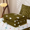 thumbnail image 5 of Erosebridal Earthy Khaki Mini White Heart Zipper Full Size Comforter Sets with Fitted Sheet and 2 Pillowcases,Basic Plain Neutral Zipper Bedding Set For Girls,Polkadot Reversible,4-Piece, 5 of 7