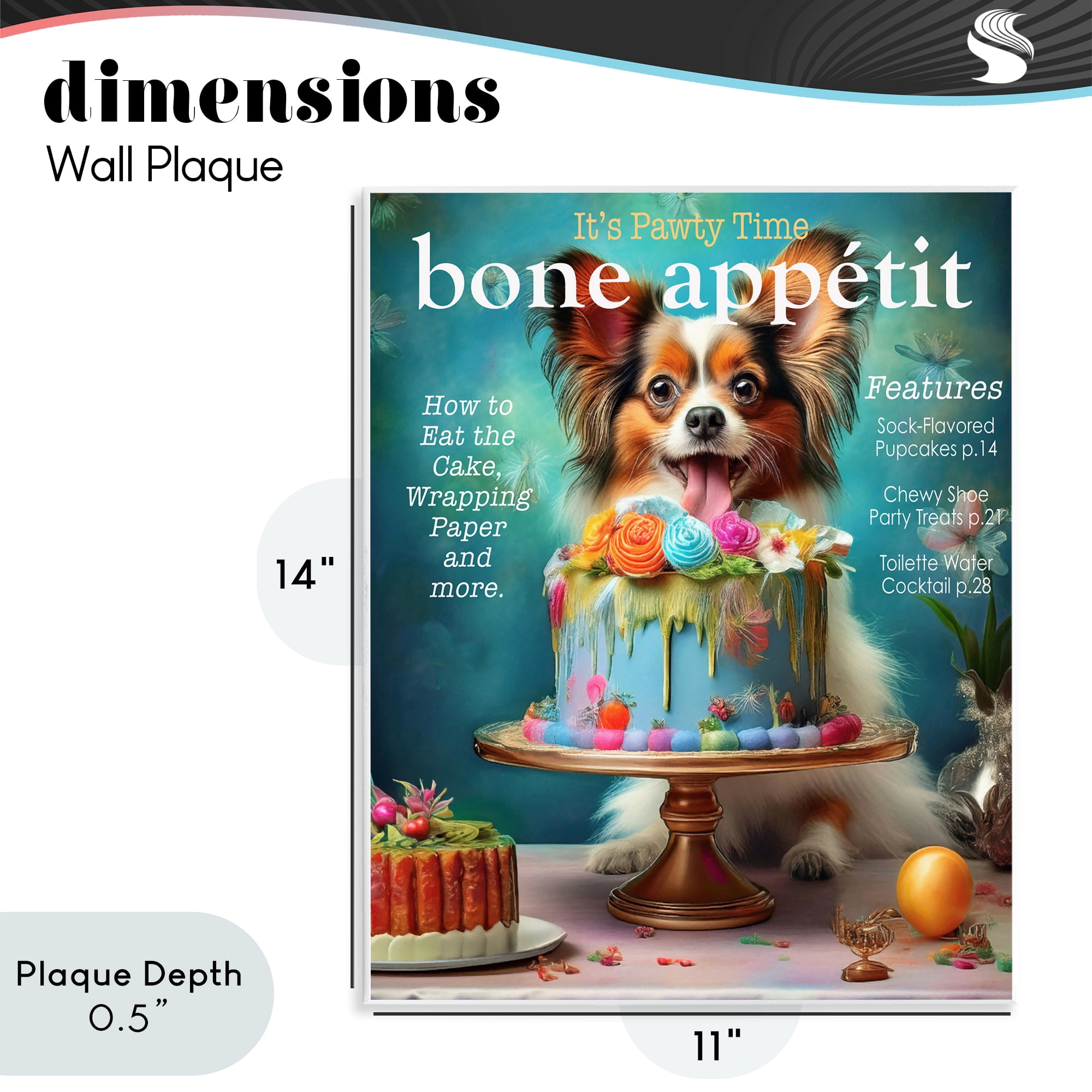 Stupell Industries Bone Appetit Dog Magazine Parody Wall Plaque Art, design by Grotto Studios