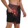 thumbnail image 2 of Lsque Lone Rider Under Red Sky Pattern Mens Swim Trunks- Bathing Suit Compression Liner - Beach Swim Shorts Swimwear - (S-3XL) - Stretch Quick Dry-Large, 2 of 6