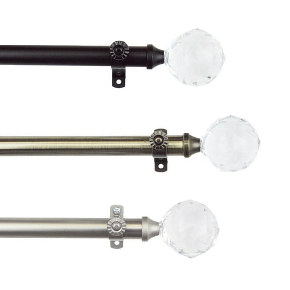 Contemporary Home Living 54" Black Contemporary Double Window Curtain Rod