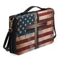 thumbnail image 2 of Kuiaobaty Cross American Flag Print Bible Covers for Women Men Bible Case PU Leather Bible Bag Bible Accessories with Handle Christian Gifts Lightweight Bible Tote Bag with Shoulder Strap, 2XL, 2 of 7