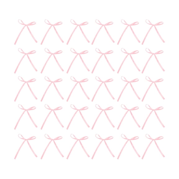 Pink Set Of 30 Handmade Bows Pink Polyester Ribbon For Gift Box Decoration Hair Accessories Home Festive Decor Wedding Party Supplies