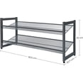 thumbnail image 5 of SONGMICS 2-Tier Shoe Rack Stackable Shoe Storage Shelf Flat or Angled Shoe Organizer Metal Shoe Tower Stand for Closet Entryway, 5 of 8