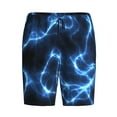thumbnail image 4 of Fotbe Blue Lightning Pajama Shorts for Men, Men's Pajama Bottoms, Sleepwear,Short Pajama Pants-3X-Large, 4 of 9