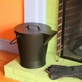 thumbnail image 5 of Minuteman International Powder Coated Steel Ash Pail w/ Handle, All Black, 5 of 6