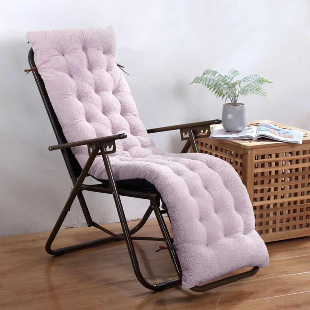 Lounge Chair Cushion Fleece Soft Tufted Deck Chaise Pad Patio Pool Recliner Mat 