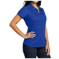 thumbnail image 3 of Yellow Rooster Womens Short Sleeve Pinpoint Mesh Zip Polo True Royal 3XL, 3 of 4