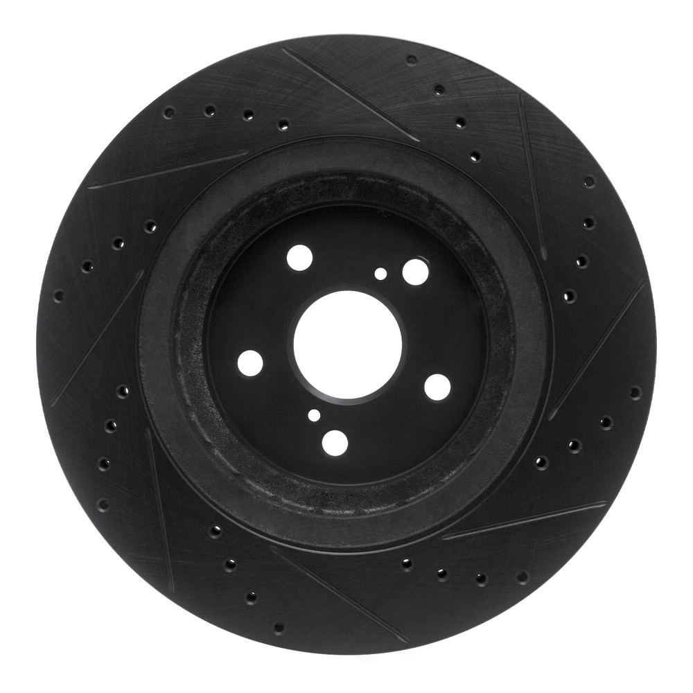 Dynamic Friction Company 633-76158L DFC Brake Rotor - Drilled And Slotted - Black