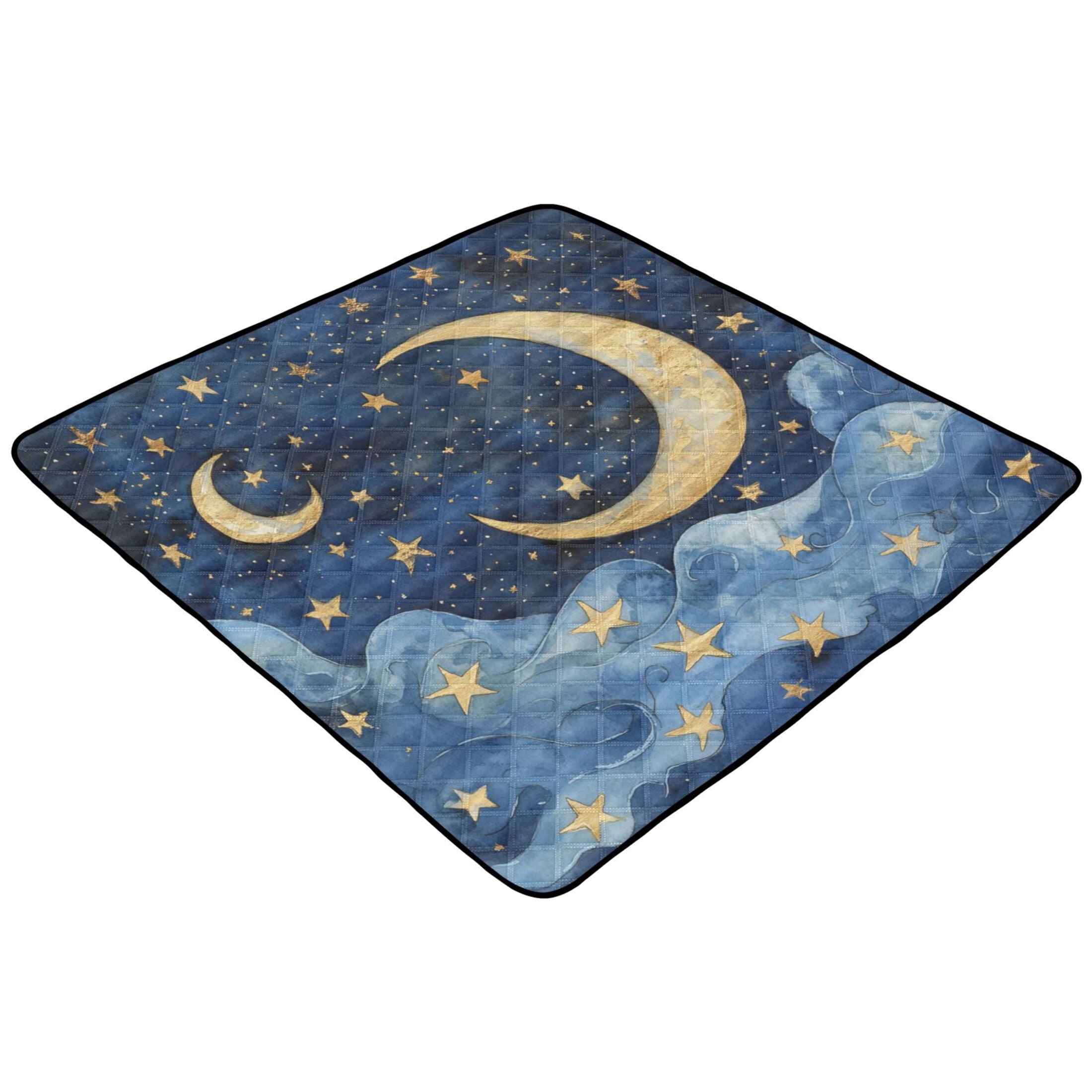 WOBOGO Cloudy Sea Night Sky Baby Playmats Extra Large Waterproof Rollable Activity Pads for Toddlers 50×50inch