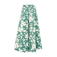 thumbnail image 3 of Boho Palazzo Pants for Women Casual Trendy Vacation Wide Leg Pants Fall Lounge Drawstring High Waisted Trousers Mint Green, XL, 3 of 6