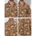 thumbnail image 6 of INSPIRE CHIC Men's Leopard Print Short Sleeve Vintage Animal Cheetah Print Shirt S Tiger Print, 6 of 7