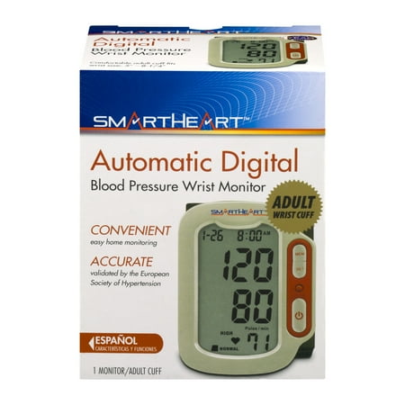 SmartHeart Automatic Digital Blood Pressure Wrist Monitor, 1.0 CT