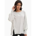 thumbnail image 6 of Women Oversized Sweatshirts Crewneck Side Slit Pullover Long Sleeve Casual Tops, 6 of 6