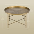 thumbnail image 3 of HOMCOM Table Basse Ronde de 24 Pouces avec Plateau Martelé, Table Centrale en Métal, 3 of 10