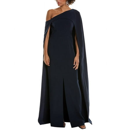 Halston womens Elycia Gown, 4, Navy