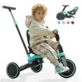thumbnail image 4 of Besrey 5-in-1 Toddler Tricycle for 1-3 Years Old Boys and Girls with Push Handle and Backrest,Kids Bike Child Trike,Green, 4 of 16