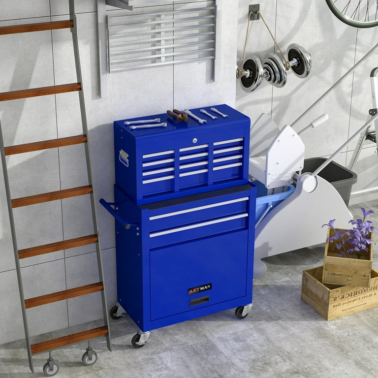 CLEARANCE! High Capacity Rolling Tool Chest with Wheels and Drawers,  8-Drawer Tool Storage Cabinet--BLUE